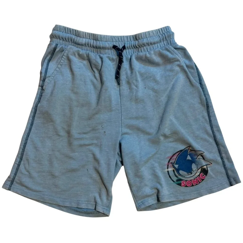 Sonic The Hedgehog Boys Blue Graphic Jersey Shorts Size XL 14/16 SEGA